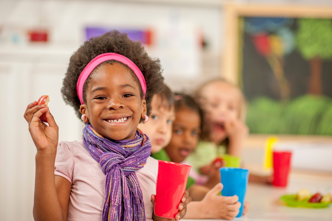 Children Eating Lunch at School